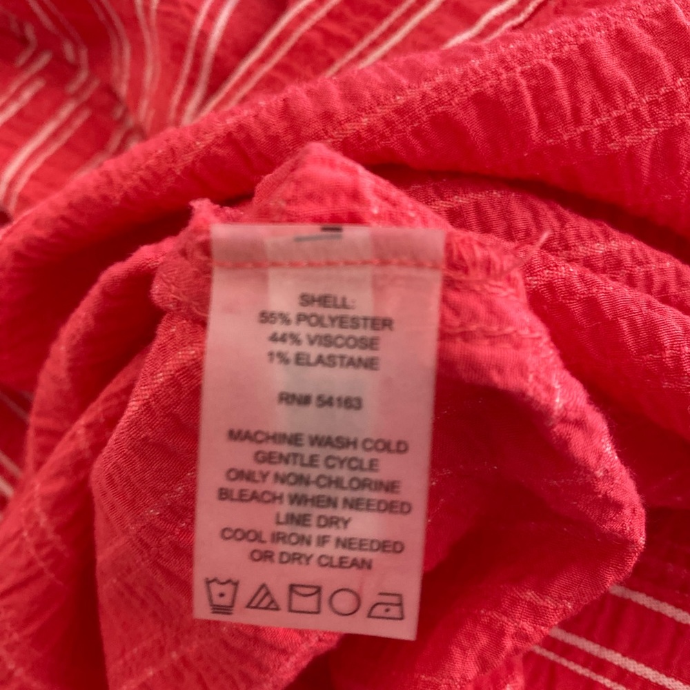 Tommy Hilfiger women’s Sleeveless striped shift Coral/white Dress Sz 10 pockets - Picture 10 of 11